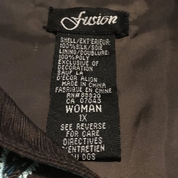 Vintage Fusion 100% Silk Floral Embroidered & Sequined Dress Jacket - Picture 10 of 16